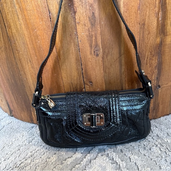 Elliott lucca small leather handbag Shoulder Bag Black Patent P - Picture 2 of 15